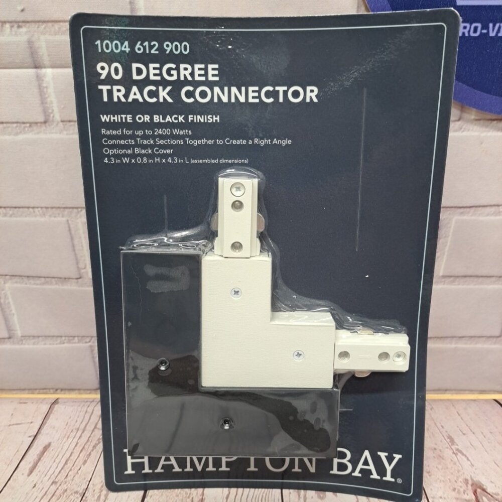Track Lighting Corner Connector 90º White or Black Hampton Bay‎ Up To 2400 watts